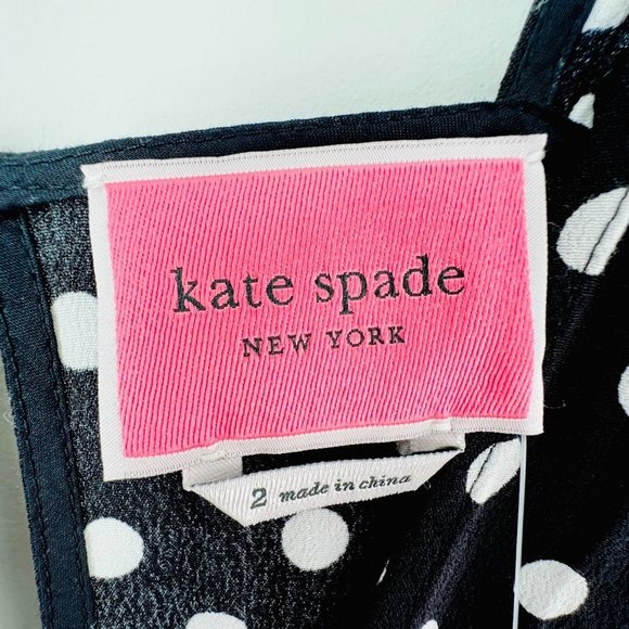 Kate Spade NWT Lia Dot Jumpsuit Wide Leg Black White Polka Dot Size 2 - Picture 9 of 11
